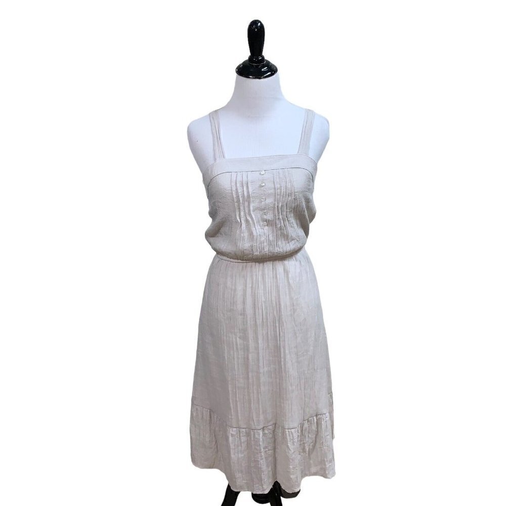 Naïf Women's Boho Midi Dress S Small Crepe Fabric Spaghetti Straps Elastic Waist